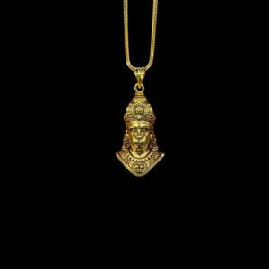 Heritage Hanuman Bust Antique Gold Pendant