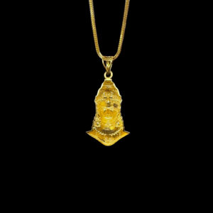 Heritage Hanuman Bust Antique Gold Pendant