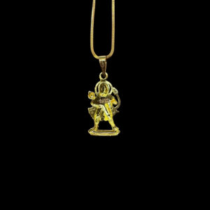 Noble Hanuman CZ Gold Pendant