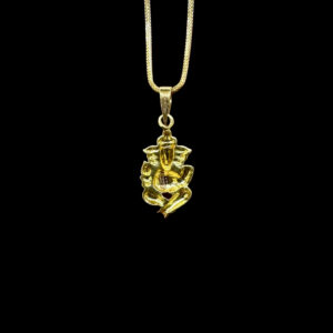 Divine Ganesha Gold Pendant with Chain