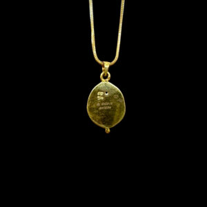 Sacred Ganesha Oval Gold Pendant
