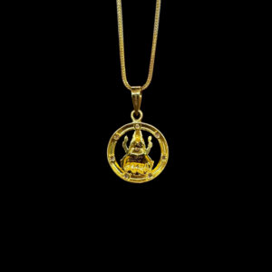 Radiant Lakshmi Scatter-CZ Circle Gold Pendant