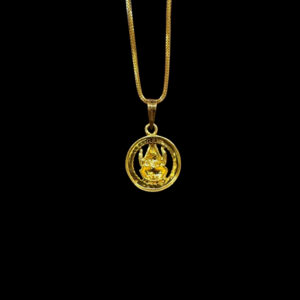 Sacred Lakshmi Rope Ring Gold Pendant