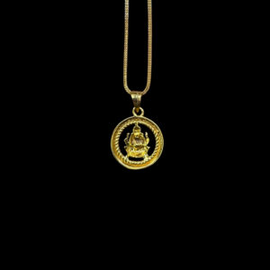 Divine Lakshmi Rope Circle Gold Pendant
