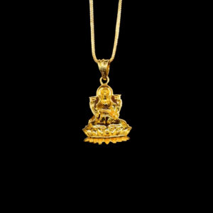 Divine Lakshmi Enamel Lotus Gold Pendant