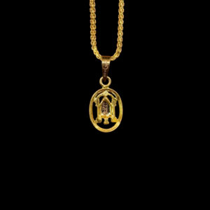 Sacred Balaji Oval Gold Pendant