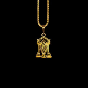Divine Balaji Temple Arch CZ Gold Pendant