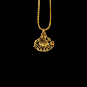 Radiant Balaji CZ Fan Gold Pendant