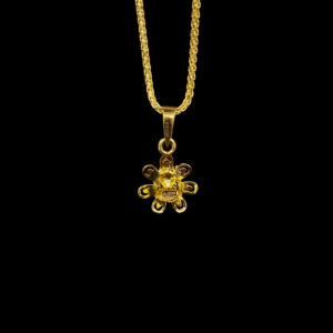 Divine Lakshmi Floral Clover Gold Pendant