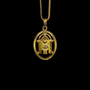 Divine Venkateswara Oval Frame Gold Pendant