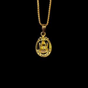 Divine Lakshmi Lotus Crown Gold Pendant