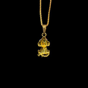 Playful Enamel Elephant Gold Pendant
