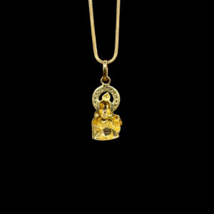 Sacred Deity CZ Crescent Gold Pendant