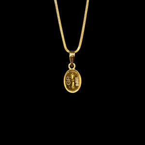 Divine Lakshmi Oval Medallion Gold Pendant