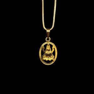 Sacred Lakshmi Oval Ring Gold Pendant