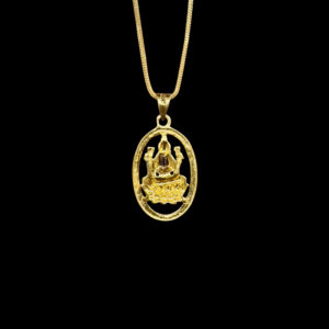 Divine Lakshmi Oval Frame Gold Pendant