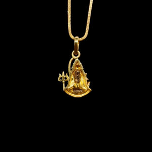 Sacred Shiva Trishul Gold Pendant