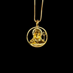 Divine Lord Shiva Circular Gold Pendant