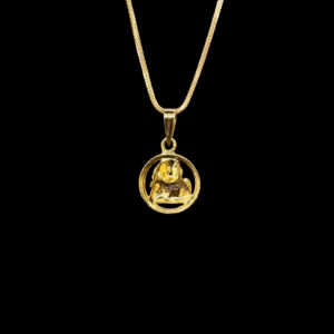 Sacred Sai Baba Circular Gold Pendant