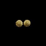 Elegant Scalloped Rosette Gold Stud Earrings