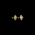 Elegant Scalloped Rosette Gold Stud Earrings