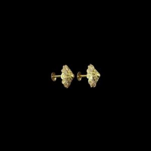 Elegant Scalloped Rosette Gold Stud Earrings