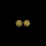 Radiant Floral Bead Gold Stud Earrings