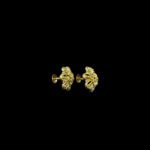 Radiant Floral Bead Gold Stud Earrings