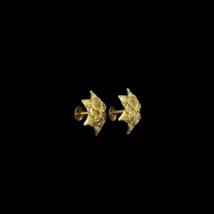 Majestic Star Blossom Filigree Gold Stud Earrings
