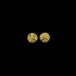 Radiant Whirling Petal Engraved Gold Stud Earrings