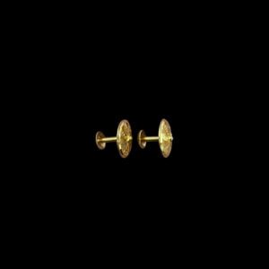 Radiant Whirling Petal Engraved Gold Stud Earrings