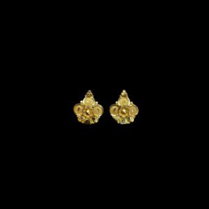 Graceful Blossom Cluster Gold Stud Earrings