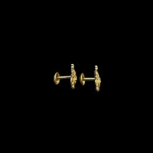 Graceful Blossom Cluster Gold Stud Earrings