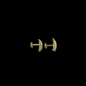 Regal Beaded Lattice Gold Stud Earrings