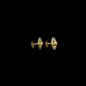 Dainty Scrollwork Wheel Gold Stud Earrings