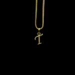 Timeless Initial T Script Gold Pendant with Chain