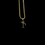 Timeless Initial T Script Gold Pendant with Chain