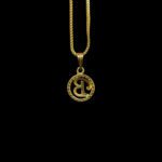 Shimmering Initial B CZ Halo Gold Pendant