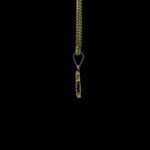 Shimmering Initial B CZ Halo Gold Pendant