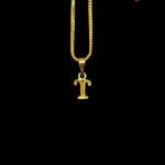 Refined Initial T Gold Pendant