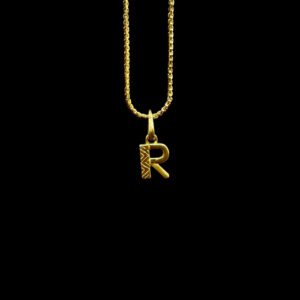 Chic Initial R Gold Pendant