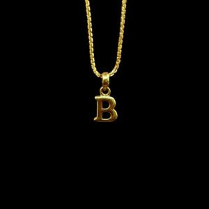 Bold Initial B Gold Pendant