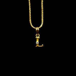 Delicate Initial L CZ Gold Pendant