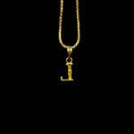 Delicate Initial L CZ Gold Pendant