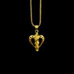 Romantic Embrace Heart Gold Pendant