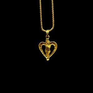 Romantic Embrace Heart Gold Pendant