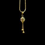 Vibrant Multi-Stone Vine Gold Tassel Pendant