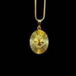 Resplendent Sunray Ganesha CZ Gold Pendant