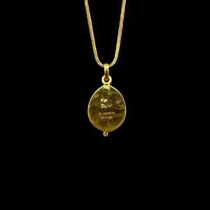 Antique Nakshi Ganesha Oval Gold Pendant