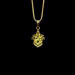 Regal Ganesha CZ Crown Gold Pendant